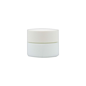 opaalglas testerpotje met witte deksel